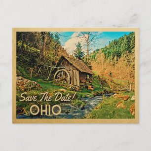 Cartão Postal De Anúncio Ohio Salve A Data Da Boca Rústica