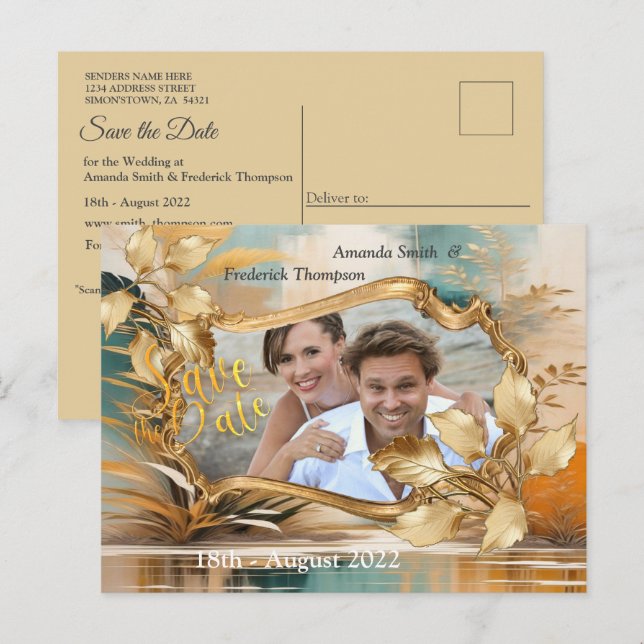 Cartão Postal De Anúncio Ondas e cenários orientais artísticos asiáticos (Frente/Verso)