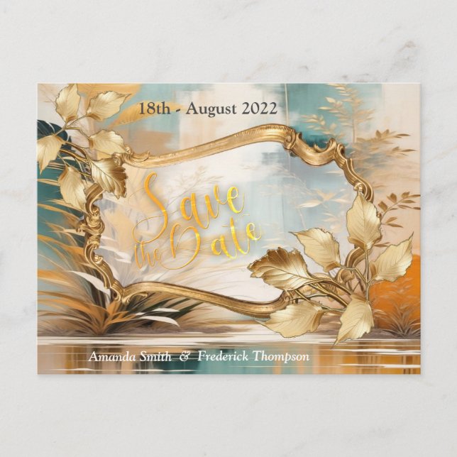 Cartão Postal De Anúncio Ondas e cenários orientais artísticos asiáticos (Frente)