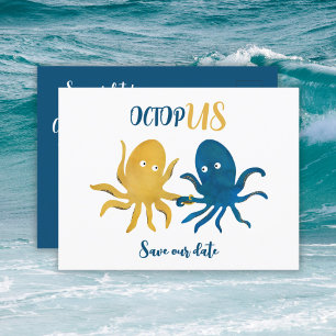 Cartão Postal De Anúncio Orçamento Polvo Engraçado do Marinha e Dourado Sal