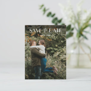 Cartão Postal De Anúncio Orçamento Simples de Foto de Casamento para Save t