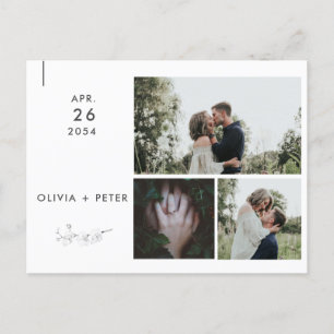 Cartão Postal De Anúncio Orquídeas Modernas Foto Minimalista Save the Date