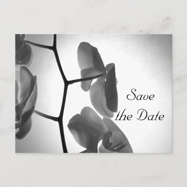 Cartão Postal De Anúncio Orquídeas no Casamento Tronco Salvem a Data (Frente)