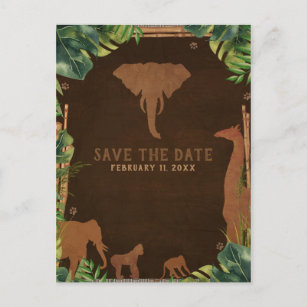 Cartão Postal De Anúncio Os animais do jardim zoológico da selva do safari