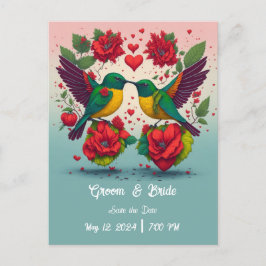 Cartão Postal De Anúncio Os Beijos Salvem A Data