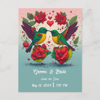 Cartão Postal De Anúncio Os Beijos Salvem A Data