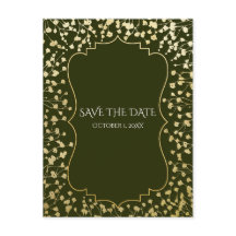 Ouro Bebê Respiração Floral Rústico Verde Salvar D