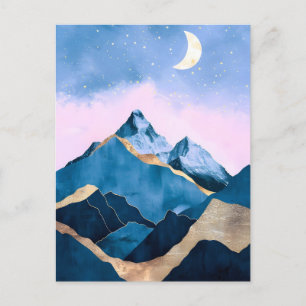 Cartão Postal De Anúncio Ouro Celestial Picos Aquarela