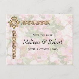 Cartão Postal De Anúncio Ouro Jeweled Floral Wedding