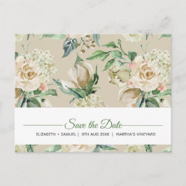 Cartão Postal De Anúncio Padrão de Aquarela Rosa Creme Personalizado