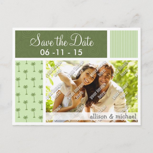 Cartão Postal De Anúncio Padrão de Palmeira Tropical (Frente)