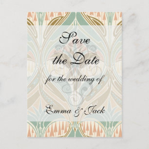 Cartão Postal De Anúncio padrão decorativo art nouveau bliss