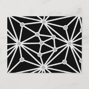 Cartão Postal De Anúncio Padrão geométrico abstrato - cinza e branco.