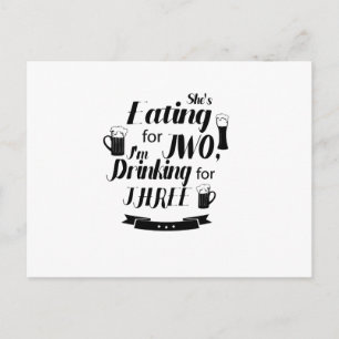 Cartão Postal De Anúncio Pai Engraçado de Estar na Gravidez Mente Esperando