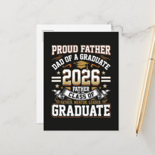 Cartão Postal De Anúncio Pai Orgulhoso Graduado da Turma de 2026