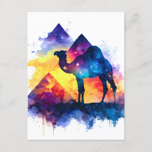 Cartão Postal De Anúncio Paisagem Cósmica Starry Night Egípcio Camel