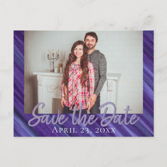 Cartão Postal De Anúncio Paixão Roxo | Escoamento de ameixa de Lavanda viol (Frente)