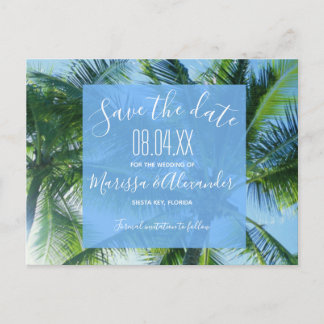 Cartão Postal De Anúncio Palm Tree Beach Budget Weding Dates