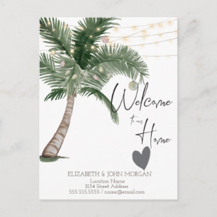 Cartão Postal De Anúncio Palma de Natal de Aquarela,Anúncio de Coração