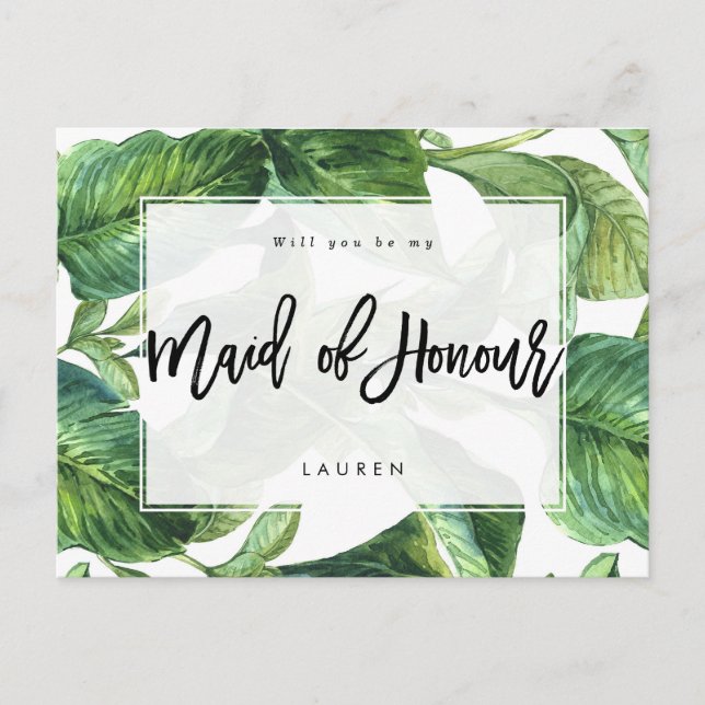 Cartão Postal De Anúncio palma tropical você será minha empregada doméstica (Frente)