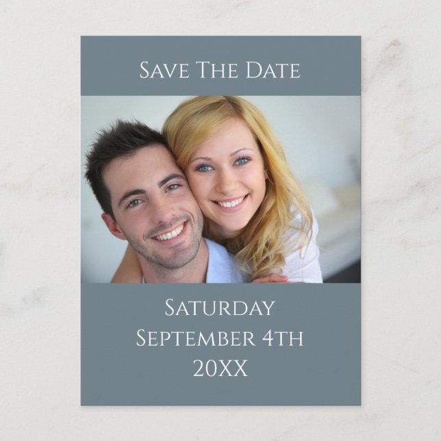 Cartão Postal De Anúncio Palmas de Aquarela e Casamento com Chata (Frente)