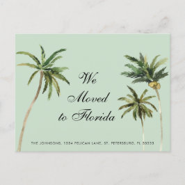 Cartão Postal De Anúncio Palmeiras em Aquarela Tropicais Mudaram-se para a