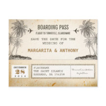 Palms de praia passe de embarque de vintage salvar