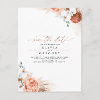 Pampas Grass Floral Terracotta Salva a Data