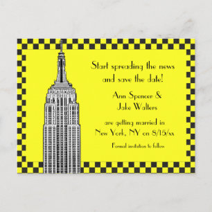 Cartão Postal De Anúncio Panorama da Cidade de Nova York Gravado Táxi Xadre