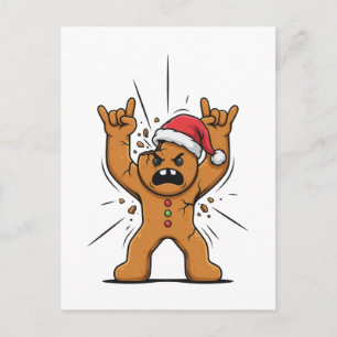 Cartão Postal De Anúncio Pão de gengibre Heavy Metal Guitar Natal 2026
