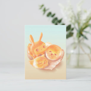 Cartão Postal De Anúncio Pão em Forma de Animal Adorável