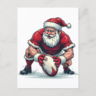 Cartão Postal De Anúncio Papai Noel Jogando Futebol Fantasia Jogador de Nat