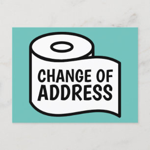 Cartão Postal De Anúncio Papel higiênico engraçado design de mudança de 