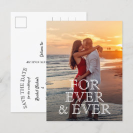 Cartão Postal De Anúncio Para Casamento de Texto Branco e Nunca Guardar a D