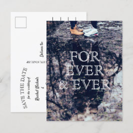 Cartão Postal De Anúncio Para Casamento de Texto Branco e Nunca Guardar a D