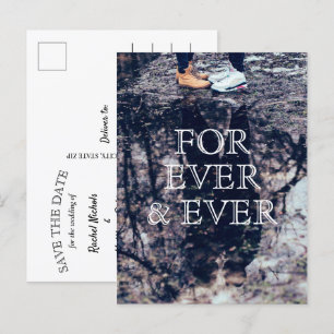 Cartão Postal De Anúncio Para Casamento de Texto Branco e Nunca Guardar a D