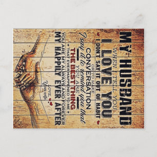Cartão Postal De Anúncio Para o meu marido Decor, Letra de amor