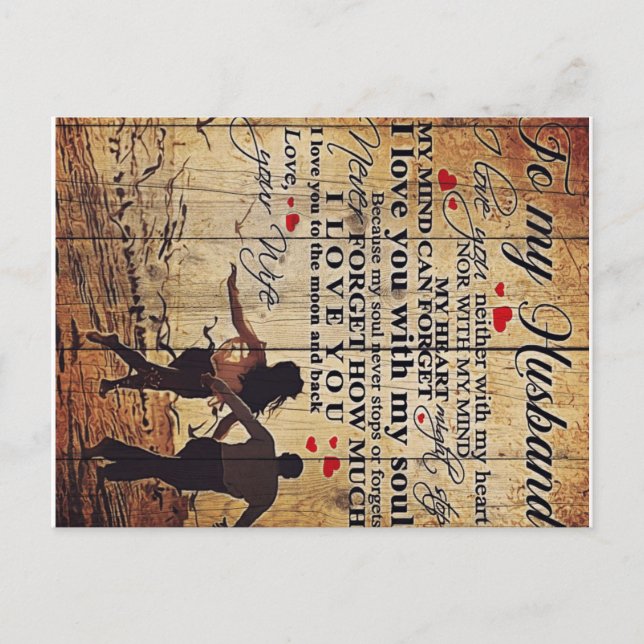 Cartão Postal De Anúncio Para o meu marido Design | Carta Para Ele | Bonito (Frente)