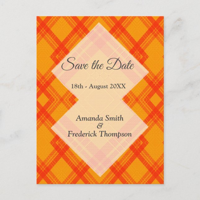 Cartão Postal De Anúncio Parafraseado vermelho e amarelo/laranja (Frente)