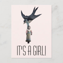 Cartão Postal De Anúncio Pardal Antigo com Bebê