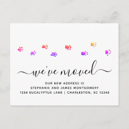 Cartão Postal De Anúncio Pata Andando Colorida Imprime Script Moderno Moven