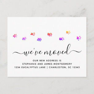 Cartão Postal De Anúncio Pata Andando Colorida Imprime Script Moderno Moven