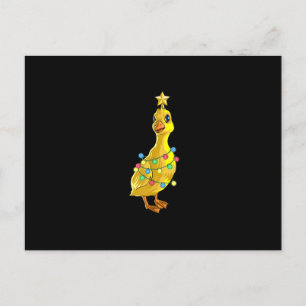 Cartão Postal De Anúncio Pato Árvore de Natal T Luz Decor Estrela Dom Xmas