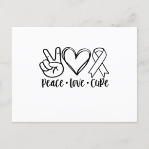 Cartão Postal De Anúncio Paz Amor Cura Fita Branca