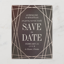 Cartão Postal De Anúncio Pedra Preciosa Opalina Escura para Casamento Save