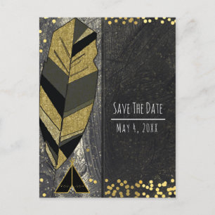 Cartão Postal De Anúncio Pena Desenhada à Mão & Tenda Gold Black Salvar Dat