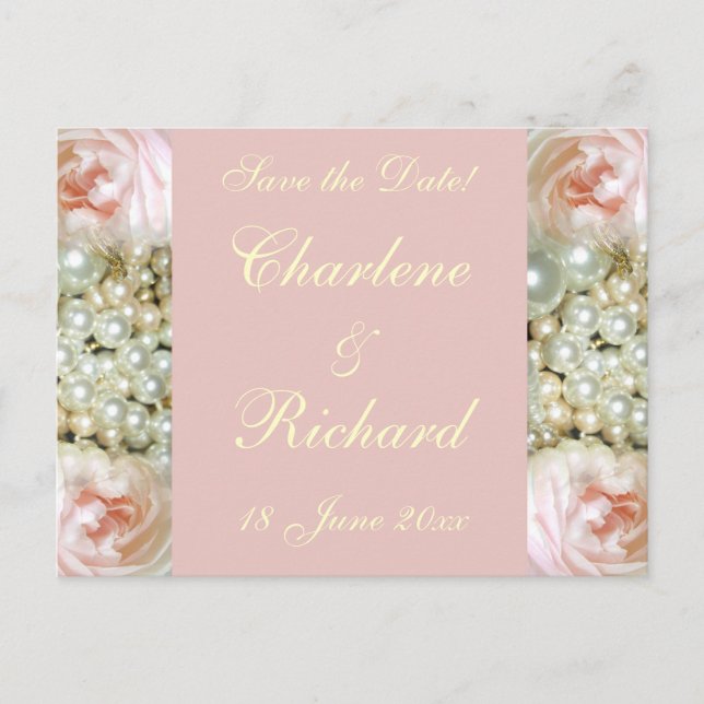 Cartão Postal De Anúncio Peônias e Pérolas (Frente)