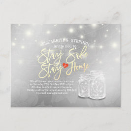 Cartão Postal De Anúncio Permaneça Em Casa Esteja Em Segurança Adiamento De