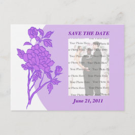 Cartão Postal De Anúncio Personalizar Flor Roxo Guardar Cartão-Postal De Da