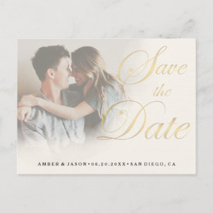 Cartão Postal De Anúncio Personalizar Fotografia elegante - Desvanecer dour